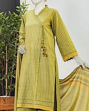 Junaid Jamshed Olive Green Lawn Suit- Pakistani Designer Lawn Suits