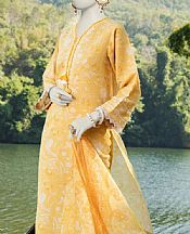 Junaid Jamshed Arylide Yellow Lawn Suit- Pakistani Lawn Dress