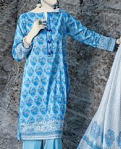Junaid Jamshed Blue Lawn Suit (2 Pcs)- Pakistani Lawn Dress