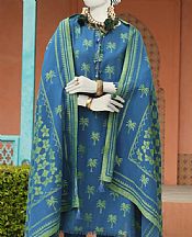 Junaid Jamshed Blue Jacquard Suit- Pakistani Designer Lawn Suits