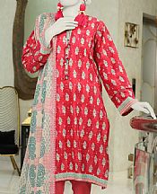 Junaid Jamshed Red Lawn Suit- Pakistani Lawn Dress