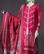 Junaid Jamshed Cerise Pink Cambric Suit- Pakistani Winter Dress