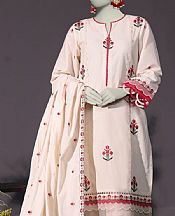 Junaid Jamshed Off White Cambric Suit- Pakistani Winter Dress