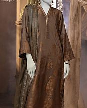 Junaid Jamshed Pastel Brown Jacquard Suit (2 pcs)- Pakistani Winter Dress