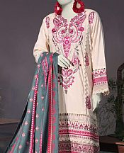 Junaid Jamshed Off White Cambric Suit- Pakistani Winter Dress