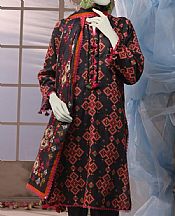 Junaid Jamshed Black Cambric Suit- Pakistani Winter Dress