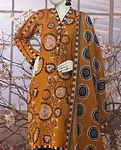 Junaid Jamshed Brownish Orange Khaddar Suit- Pakistani Winter Dress
