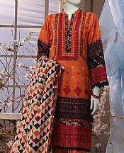 Junaid Jamshed Shocking Orange Khaddar Suit- Pakistani Winter Clothing