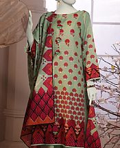 Junaid Jamshed Light Green Khaddar Suit- Pakistani Winter Dress