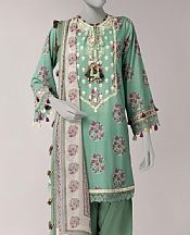 Junaid Jamshed Mint Green Lawn Suit- Pakistani Lawn Dress