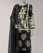 Junaid Jamshed Black Lawn Suit- Pakistani Designer Lawn Suits
