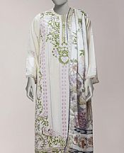 Junaid Jamshed Off White Lawn Suit- Pakistani Designer Lawn Suits