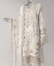Junaid Jamshed Off White Lawn Suit- Pakistani Designer Lawn Suits