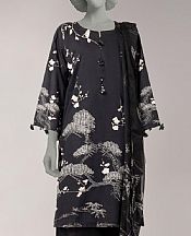 Junaid Jamshed Black Lawn Suit- Pakistani Lawn Dress