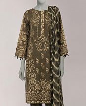 Junaid Jamshed Olive Lawn Suit- Pakistani Designer Lawn Suits