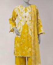 Junaid Jamshed Golden Yellow Lawn Suit- Pakistani Lawn Dress