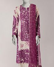 Junaid Jamshed Ivory/Dark Raspberry Lawn Suit- Pakistani Designer Lawn Suits