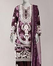 Junaid Jamshed Wine Berry Lawn Suit- Pakistani Lawn Dress
