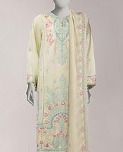 Junaid Jamshed Cream Lawn Suit- Pakistani Designer Lawn Suits