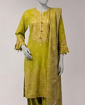 Junaid Jamshed Olive Lawn Suit- Pakistani Designer Lawn Suits