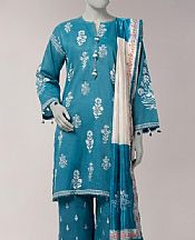 Junaid Jamshed Hippie Blue Lawn Suit- Pakistani Lawn Dress