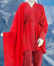 Red Linen Suit- Pakistani Winter Dress