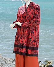Vermilion Red Khaddar Suit (2 Pcs)- Pakistani Winter Dress