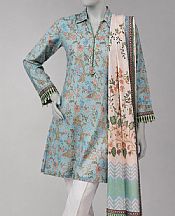Junaid Jamshed Light Blue Lawn Suit (2 pcs)- Pakistani Designer Lawn Suits