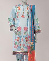 Junaid Jamshed Pale Blue Lawn Suit- Pakistani Lawn Dress