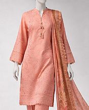 Junaid Jamshed Peach Lawn Suit- Pakistani Lawn Dress