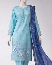 Junaid Jamshed Light Turquoise Lawn Suit- Pakistani Designer Lawn Suits