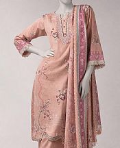 Junaid Jamshed Peach Lawn Suit- Pakistani Designer Lawn Suits