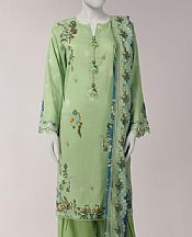 Junaid Jamshed Dusty Green Lawn Suit- Pakistani Designer Lawn Suits