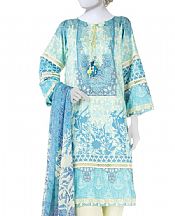 Junaid Jamshed Off White/Blue Lawn Suit- Pakistani Lawn Dress