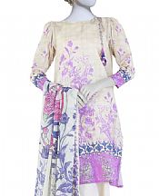 Junaid Jamshed Beige Lawn Suit- Pakistani Lawn Dress