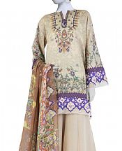 Junaid Jamshed Beige Lawn Suit- Pakistani Lawn Dress
