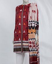 Junaid Jamshed Wine Red Lawn Suit (2 pcs)- Pakistani Lawn Dress