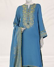 Junaid Jamshed Blue Jacquard Suit- Pakistani Lawn Dress