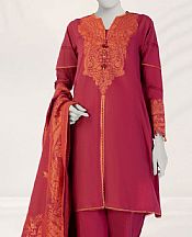 Junaid Jamshed Deep Carmine Jacquard Suit- Pakistani Lawn Dress