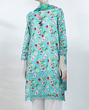 Junaid Jamshed Turquoise Lawn Suit (2 pcs)- Pakistani Lawn Dress