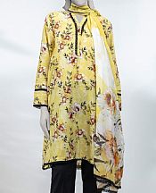 Junaid Jamshed Yellow Lawn Suit (2 pcs)- Pakistani Lawn Dress