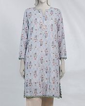 Junaid Jamshed Ivory/Blue Lawn Kurti- Pakistani Designer Lawn Suits