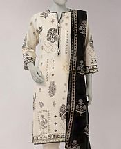 Junaid Jamshed Off White Lawn Suit- Pakistani Lawn Dress