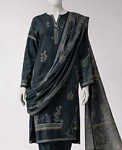 Junaid Jamshed Black Lawn Suit- Pakistani Lawn Dress