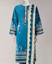 Junaid Jamshed Teal Blue Lawn Suit- Pakistani Designer Lawn Suits