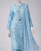 Junaid Jamshed Pale Aqua Lawn Suit- Pakistani Lawn Dress