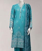 Junaid Jamshed Teal Lawn Suit- Pakistani Designer Lawn Suits