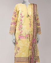 Junaid Jamshed Yellow Lawn Suit- Pakistani Designer Lawn Suits