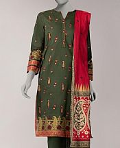 Junaid Jamshed Lunar Green Lawn Suit- Pakistani Lawn Dress