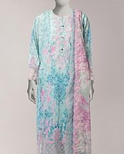 Junaid Jamshed Pale Aqua Lawn Suit- Pakistani Lawn Dress
